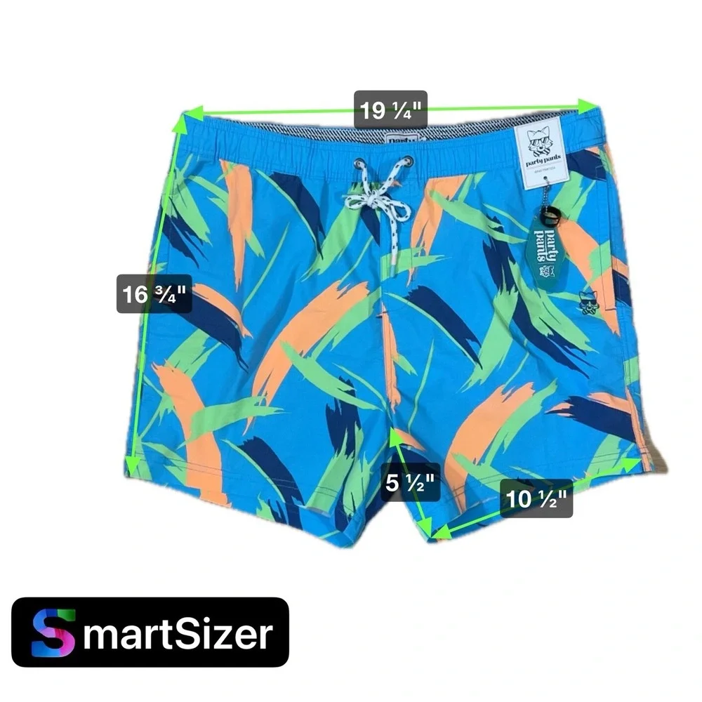 Party Pants Swim Trunks Tropical drawstring shorts 2X NEW!